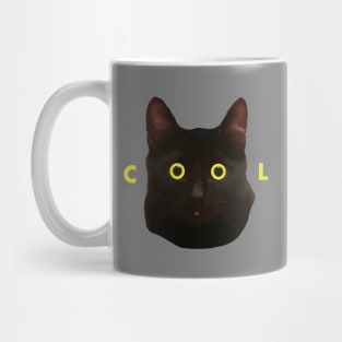 Cool black cat yellow eyes Mug